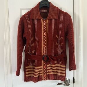 Vintage K-Lite embroidered shimmer sweater- Size M